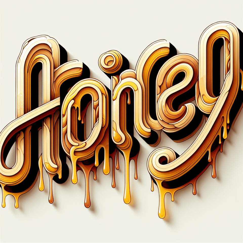 Honey, typography text effect image