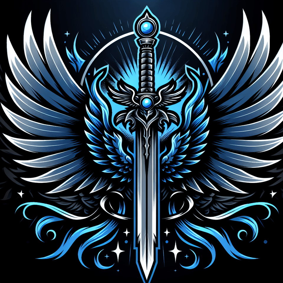 劍 翼 藍色紋章, illustration text effect image