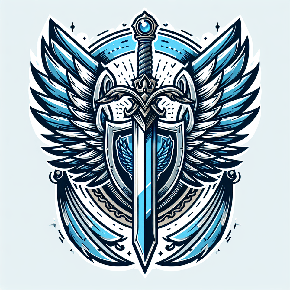 劍 翼 藍色紋章, illustration text effect image