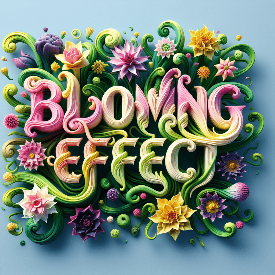 blooming effect in text form text effect image