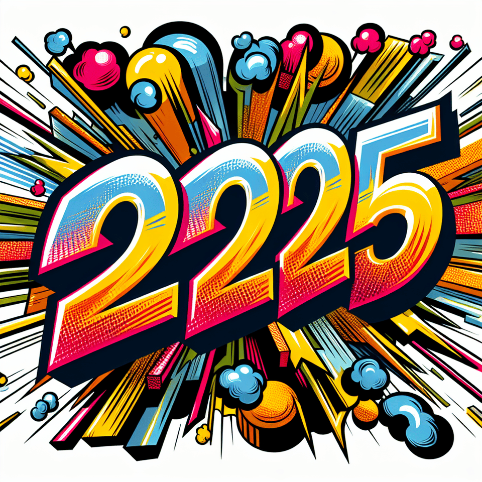 text 2025 comic style text effect on white background text effect image