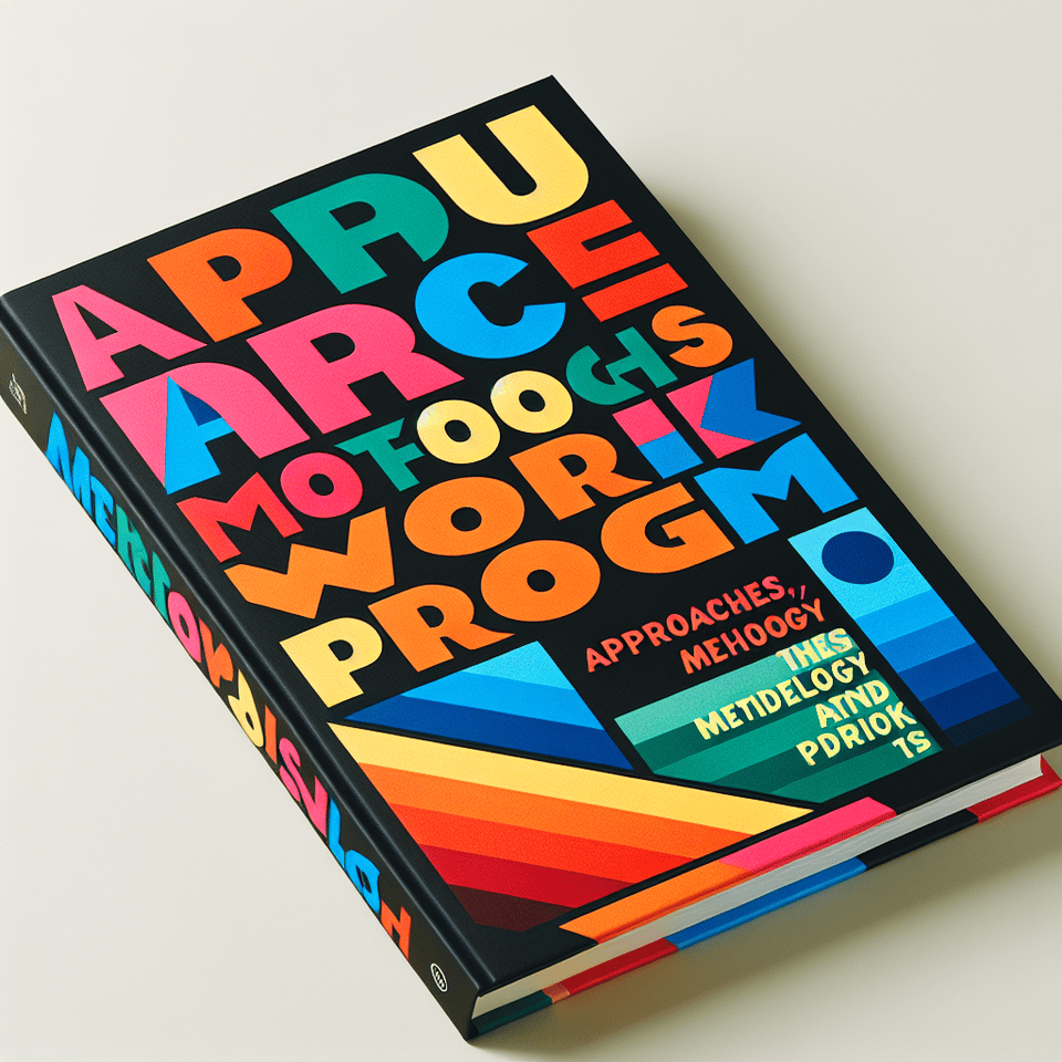 TEKS PENDEKATAN METODOLOGI DAN PROGRAM KERJA WARNA WARNI UNTUK SAMPUL BUKU text effect image