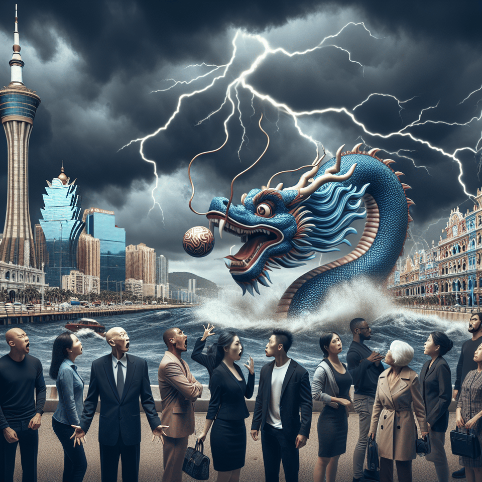 中國青龍、追龍珠、下雨、黑暗、雷電、澳門、市民驚訝 text effect image