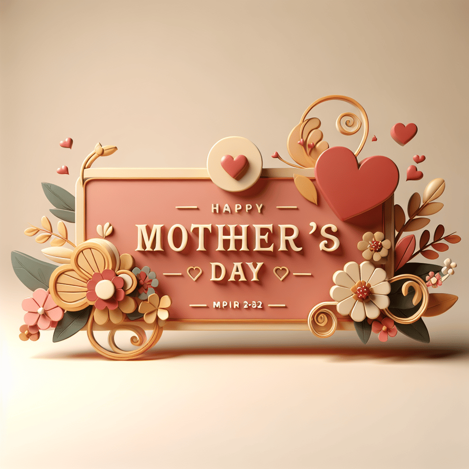 主打母親節活動banner, 3d render text effect image
