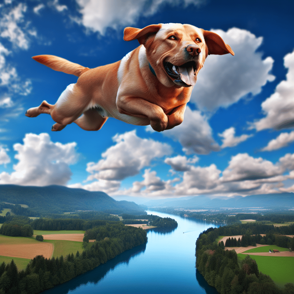 flying dog text effect image