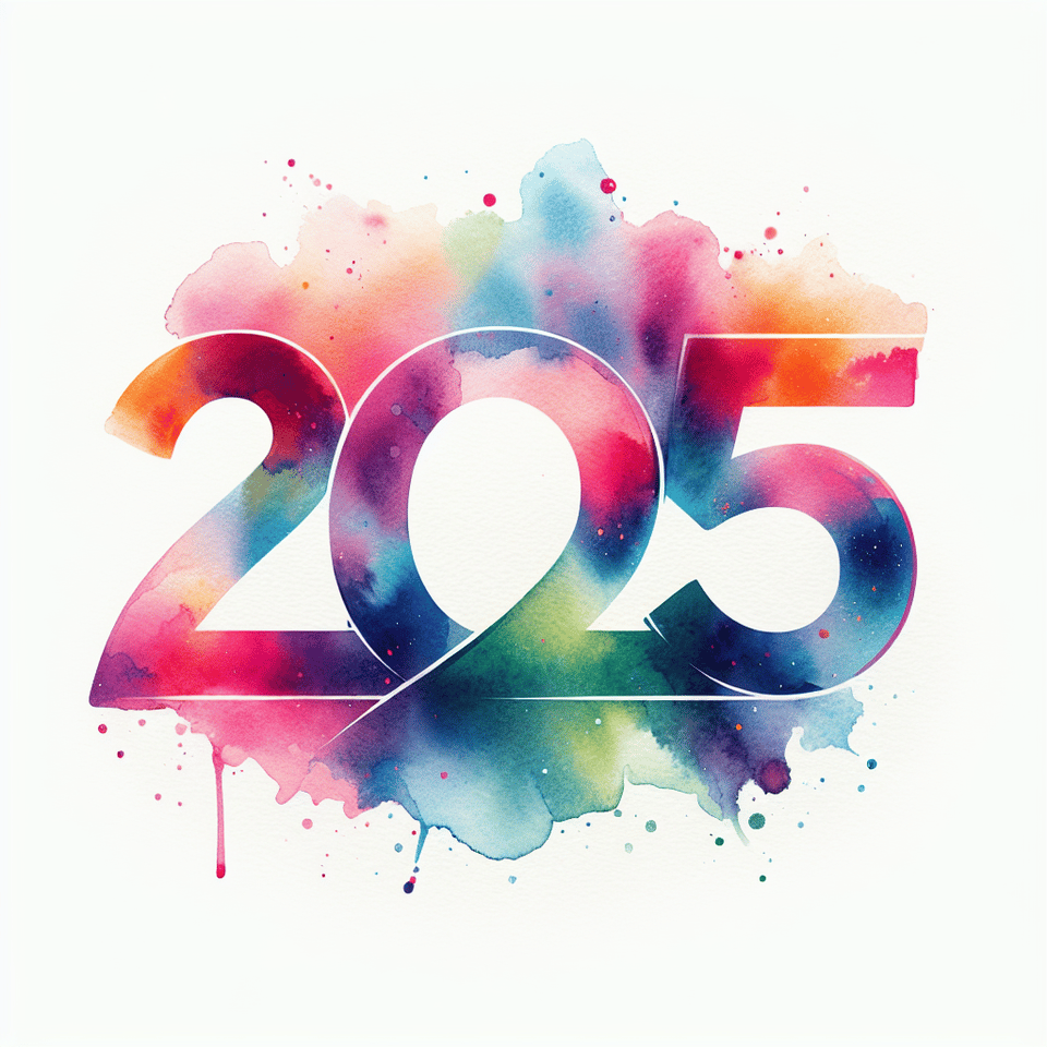 text 2025 beautiful watercolor lettering on white background text effect image