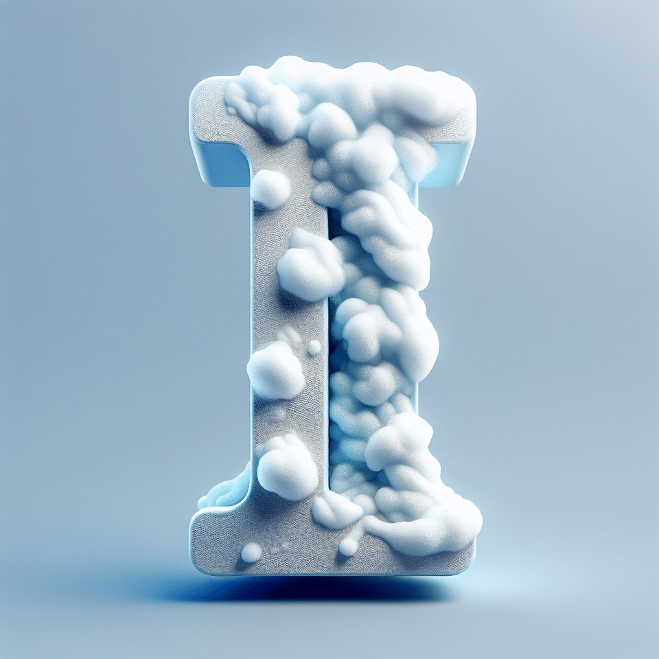 Letter 'I' logo design 3d snow effects text effect image