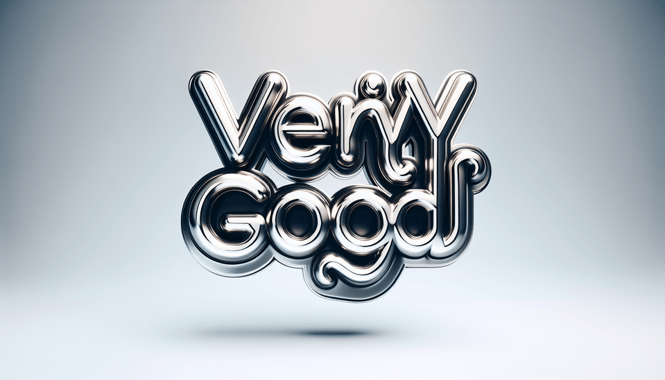 text VERY GOOD balloon METAL text effect on white background text effect image
