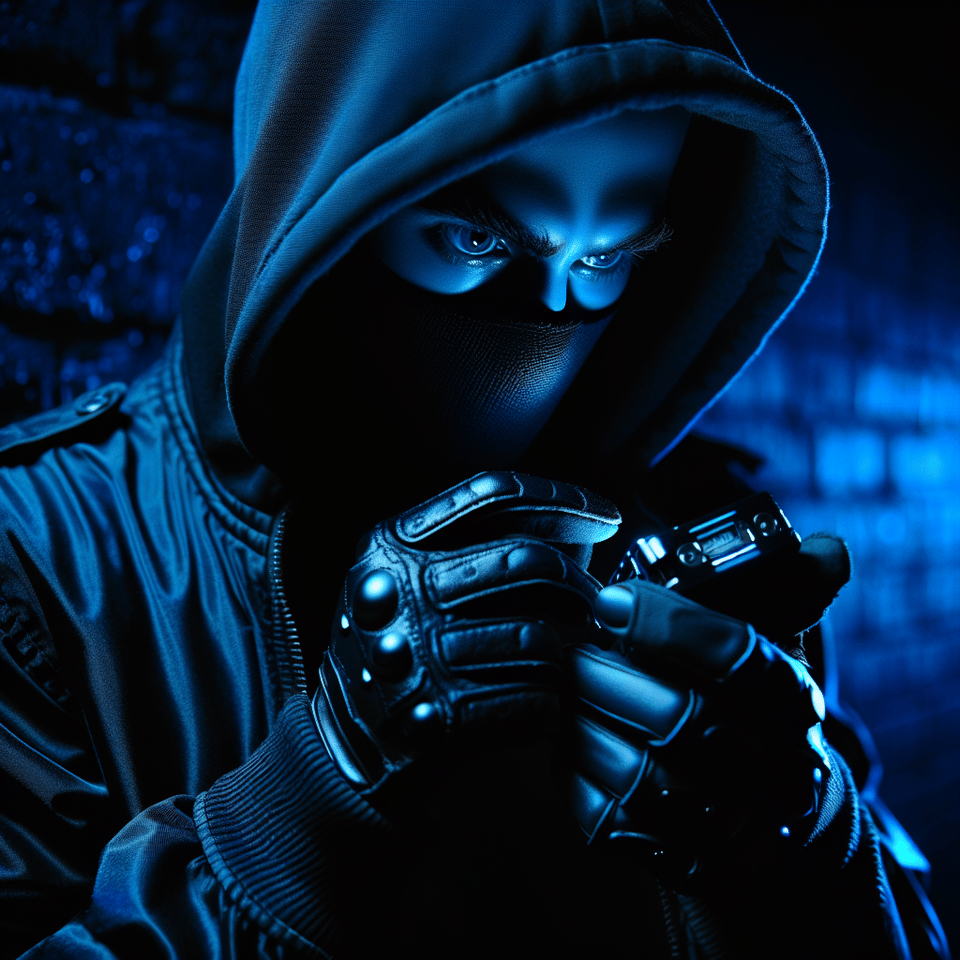 Blue neon terrorist text effect image