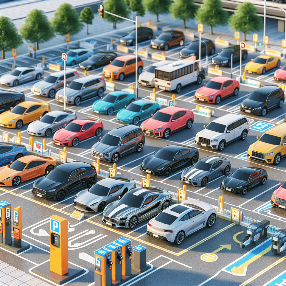 3d car parking text effect image