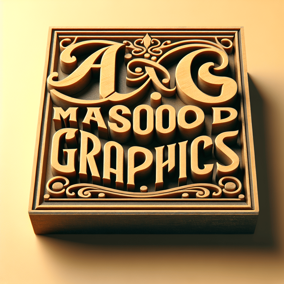 Text AL MASOOD GRAPHICS 3d text with gold shine vintage texture and font without any background text effect image