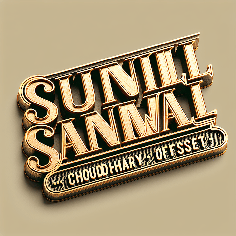 Text Sunil Sangwal Design Choudhary Offset 3d text with gold shine vintage texture and font without any background text effect image