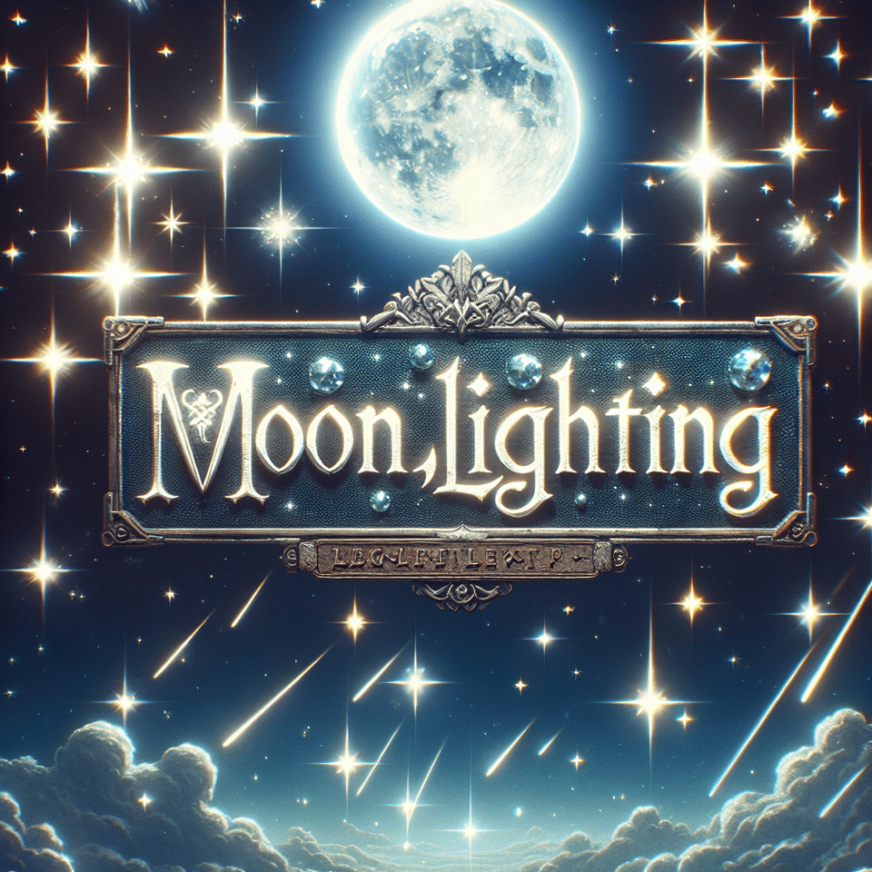 Rpg text of word moonlighting with stars text effect image