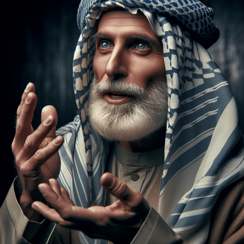 wise man talking in arabic text effect image