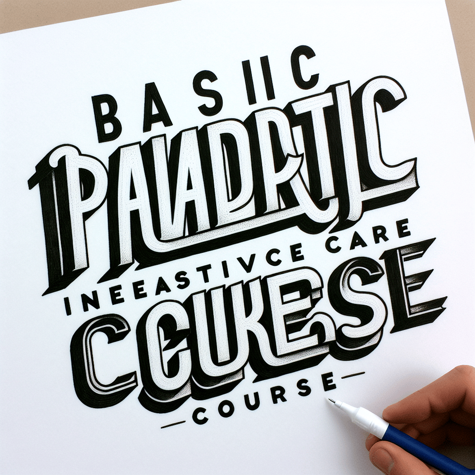 BASIC PAEDIATRIC INTENSIVE CARE COURSE, typography text effect image