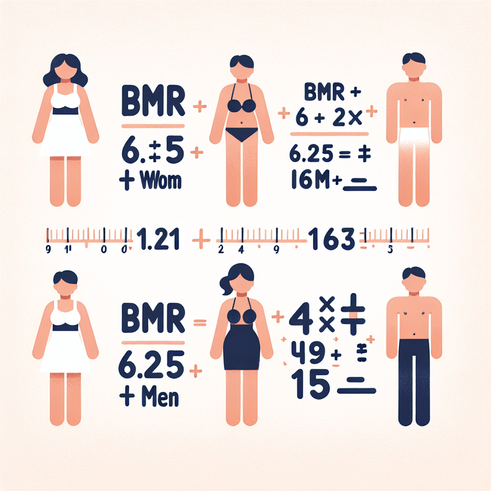 Для женщин: BMR=(10×вес)+(6.25×рост)−(5×возраст)−161,Для мужчин: 𝐵𝑀𝑅=(10×вес)+(6.25×рост)−(5×возраст)+5 text effect image