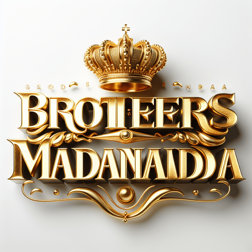 text Brothers Maadannada golden luxury text effect with crown on white background text effect image