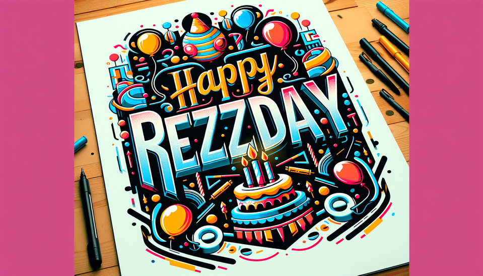 Happy RezDay, illustration, typography text effect image