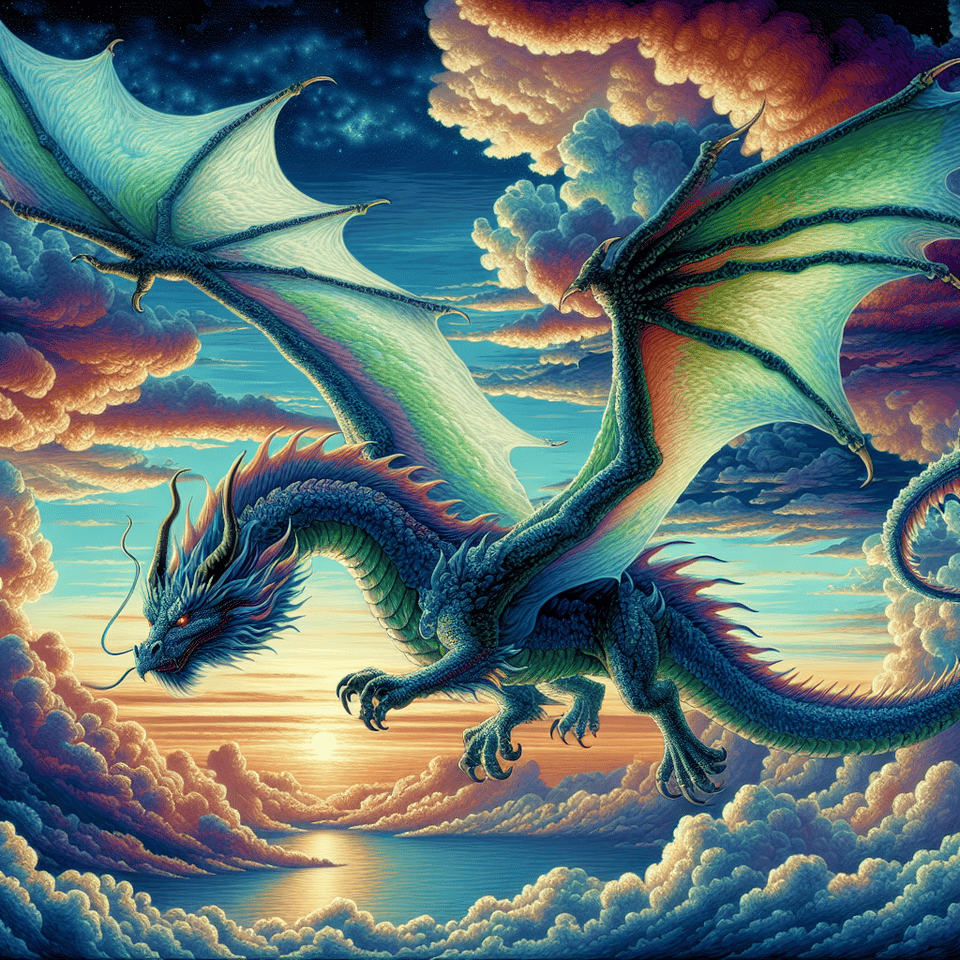 dragon with sky text effect image