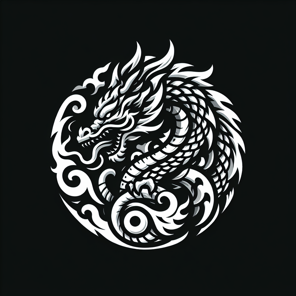 logo with dragon text effect image