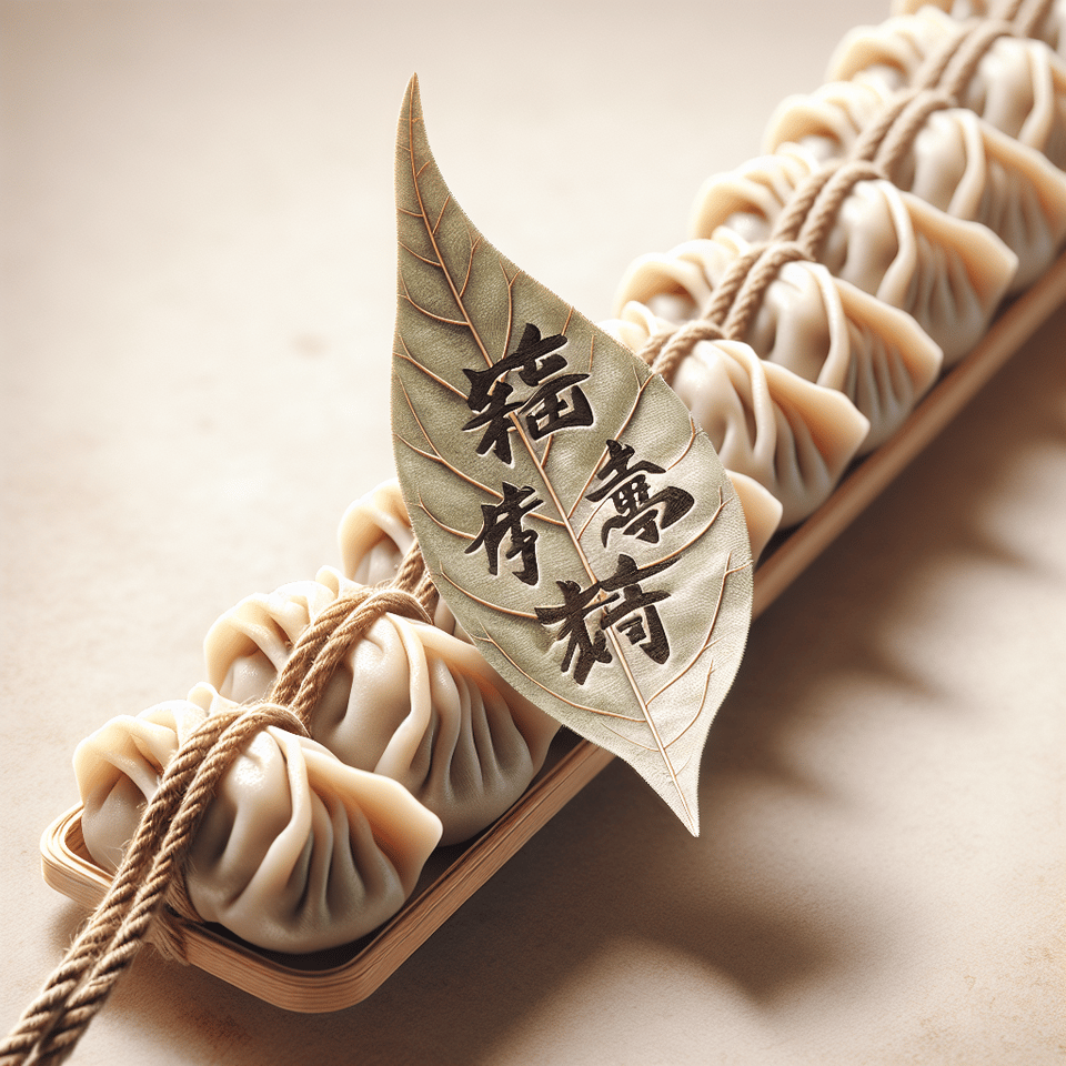 整串粽子帶有熱氣, 中間一張粽葉寫著「端午節快樂」 text effect image