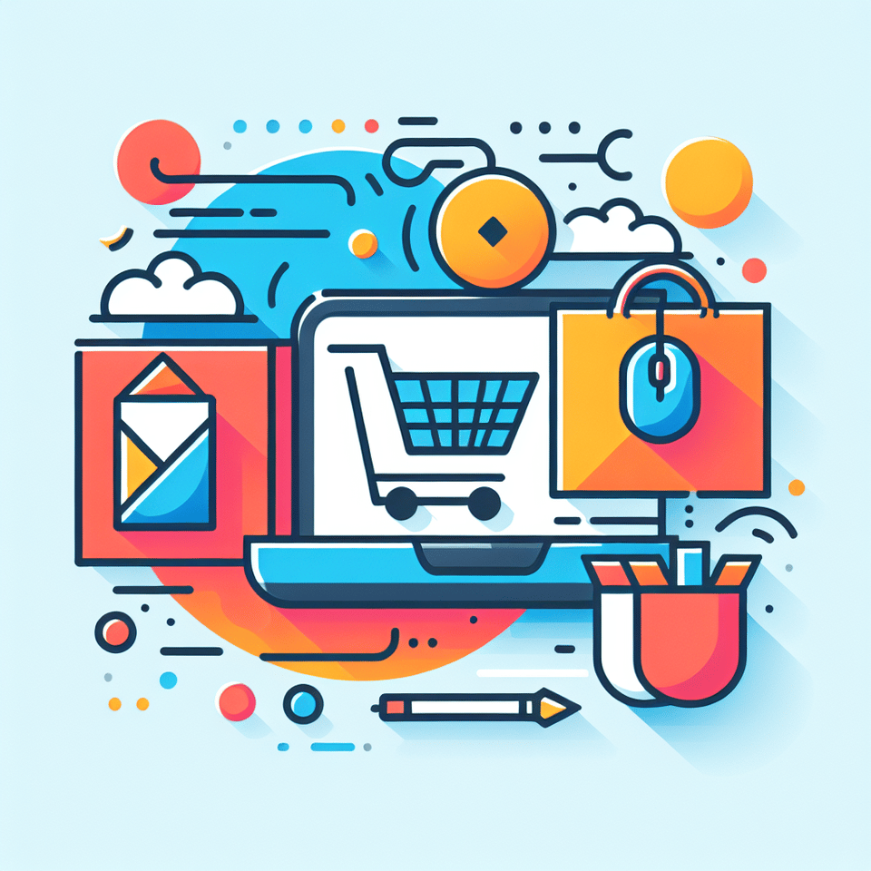 e commers store logo, illustration text effect image