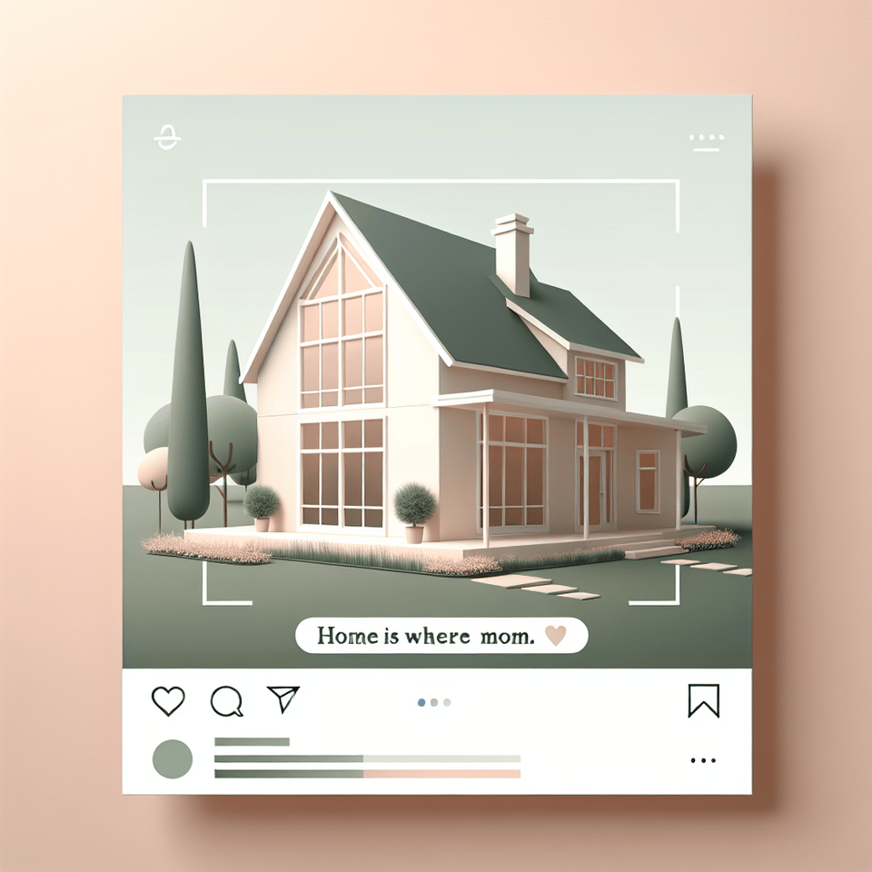 make a social media post for mothers Day use some elements from real estate make it simple and minimal text effect image