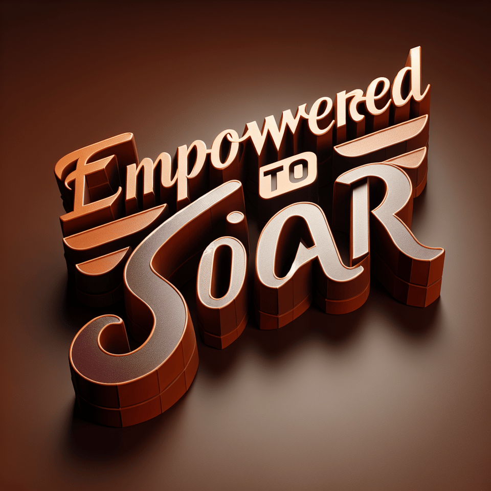  EMPOWERED TO SOAR Theme in 3d text with dark shit background text effect image