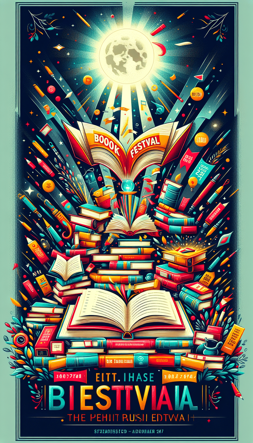 poster lễ hội sách text effect image