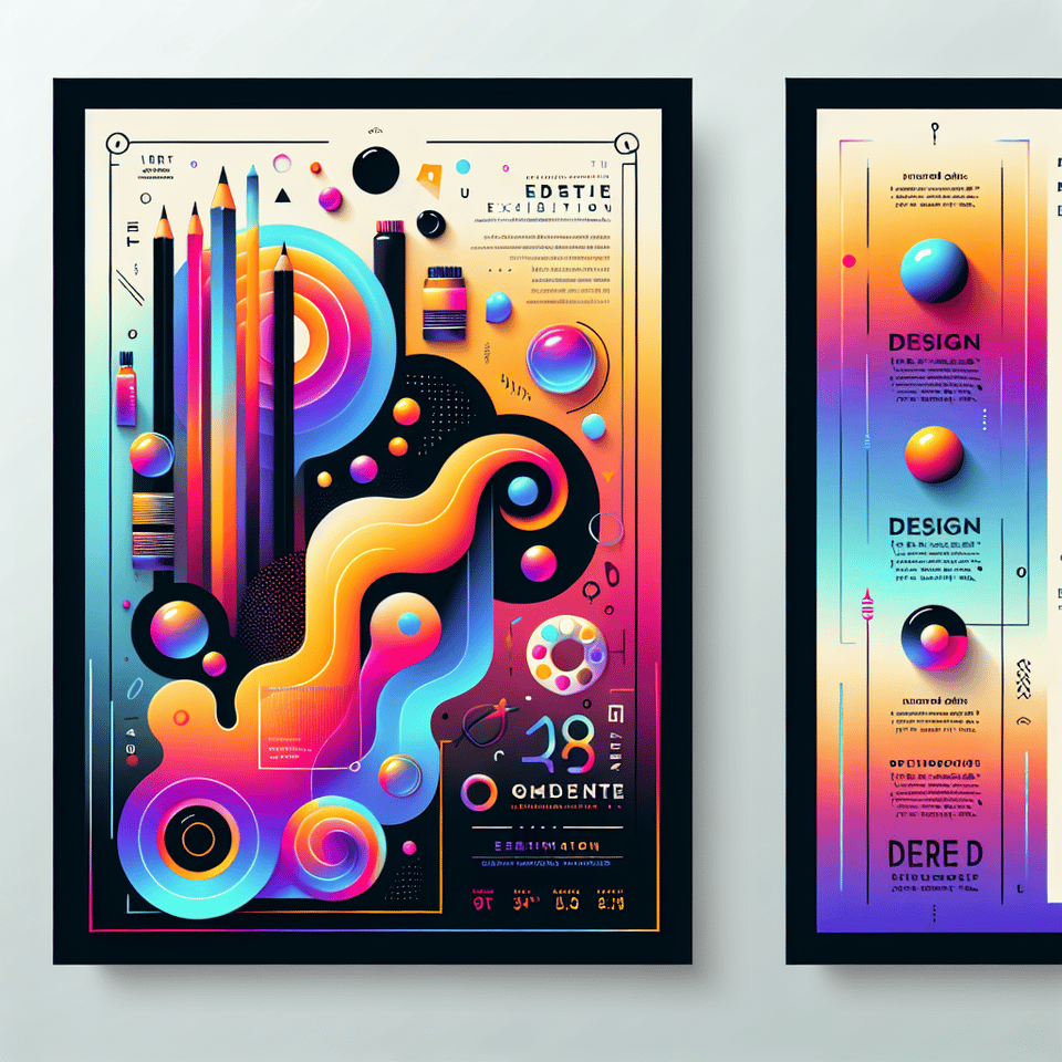 Fashion Gradient Sfumato Art Exhibition Poster template text effect image