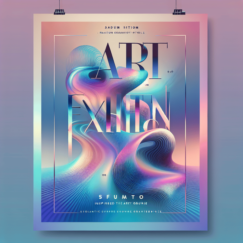 Fashion Gradient Sfumato Art Exhibition Poster template text effect image