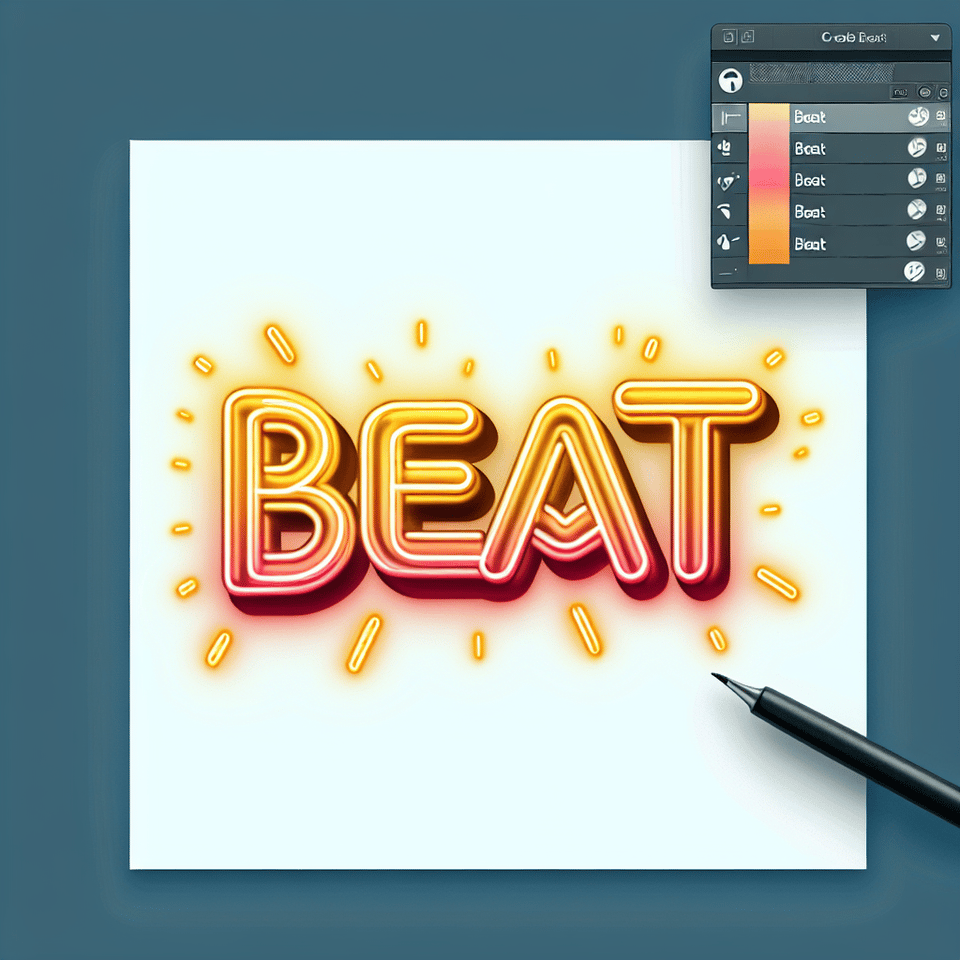 Happy Mara text BEAT neon style text effect on white background text effect image