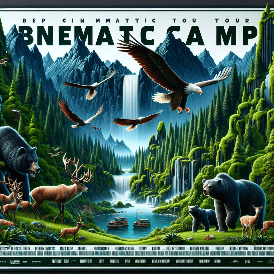 Beast camp tour, cinematic, poster, 3d render text effect image