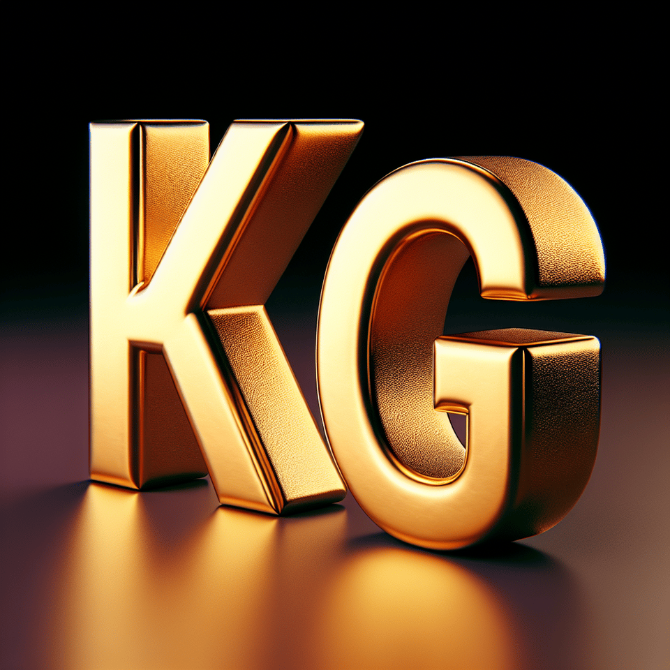 KG 2 GOLDEN LETTERS 3D text effect image
