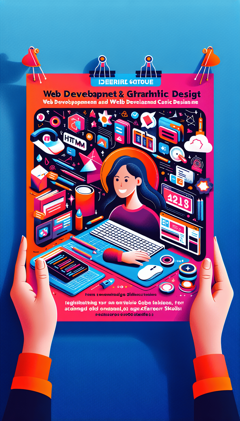 formation en HTML, CSS, JS et Figma avec la formatrice Ranim Rtimi 🌟,,🔥 Vous souhaitez maîtriser les langages incontournables du web et les outils de design les plus populaires ? Ne cherchez plus, cette formation est faite pour vous ! 🔥,,👩‍💻 Ranim Rtimi, experte dans le domaine, vous accompagnera pas à pas pour que vous deveniez un véritable pro du développement web et du design graphique. 👩‍💼,,💡 Au programme : apprentissage des langages HTML, CSS, JS pour créer des sites web dynamiques et attractifs, ainsi que l'utilisation de Figma pour des designs modernes et professionnels. 💡,,🚀 Passez à l'action dès maintenant et inscrivez-vous pour cette formation unique qui vous permettra de booster vos compétences et votre carrière ! 🚀,,#FormationWeb #HTML #CSS #JS #Figma #RanimRtimi #DéveloppementWeb #DesignGraphique #FormationEnLigne, poster, photo text effect image