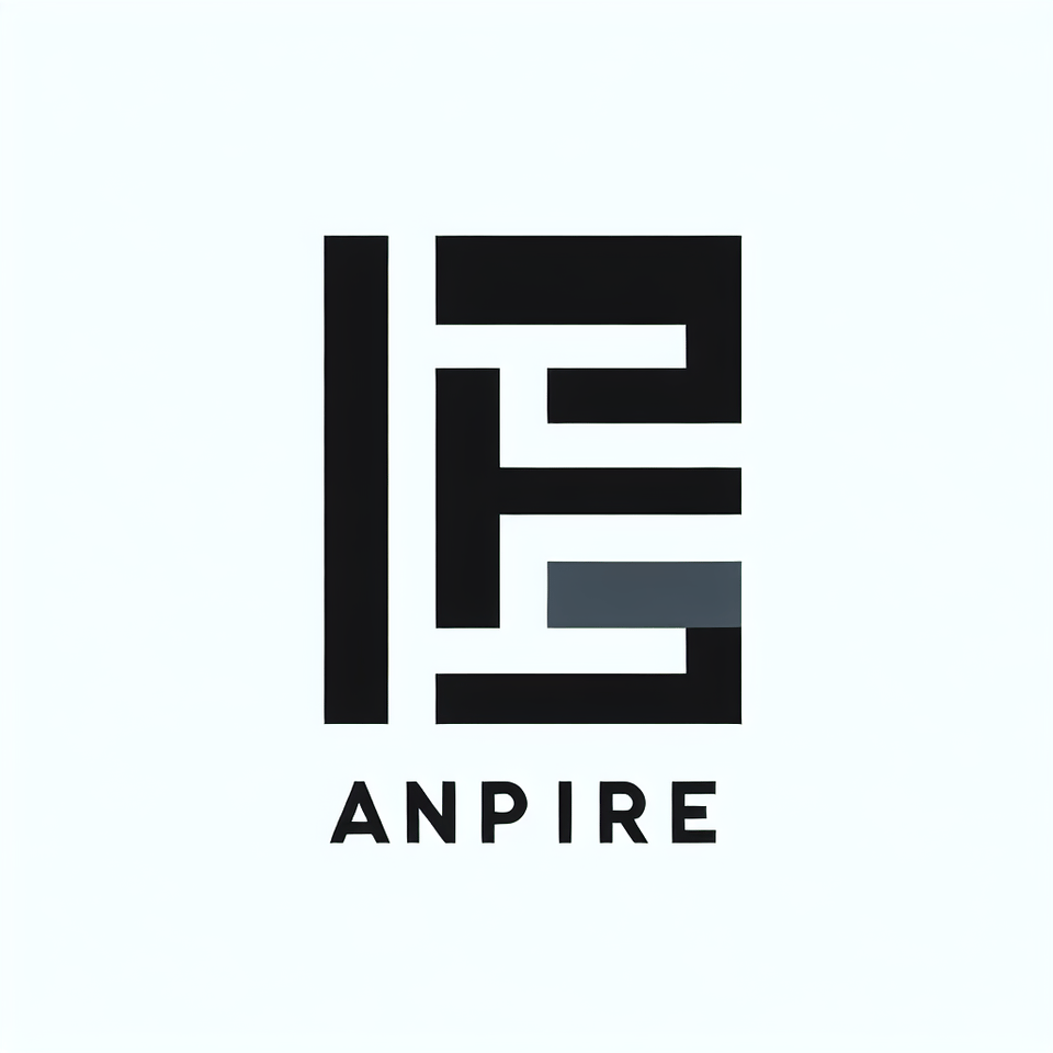 simple logo design incorporating the letters A and E using black and white colors text effect image