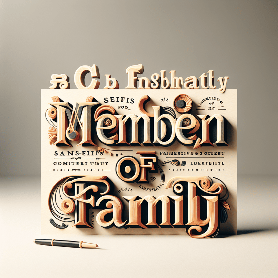 Member of Family, typography text effect image
