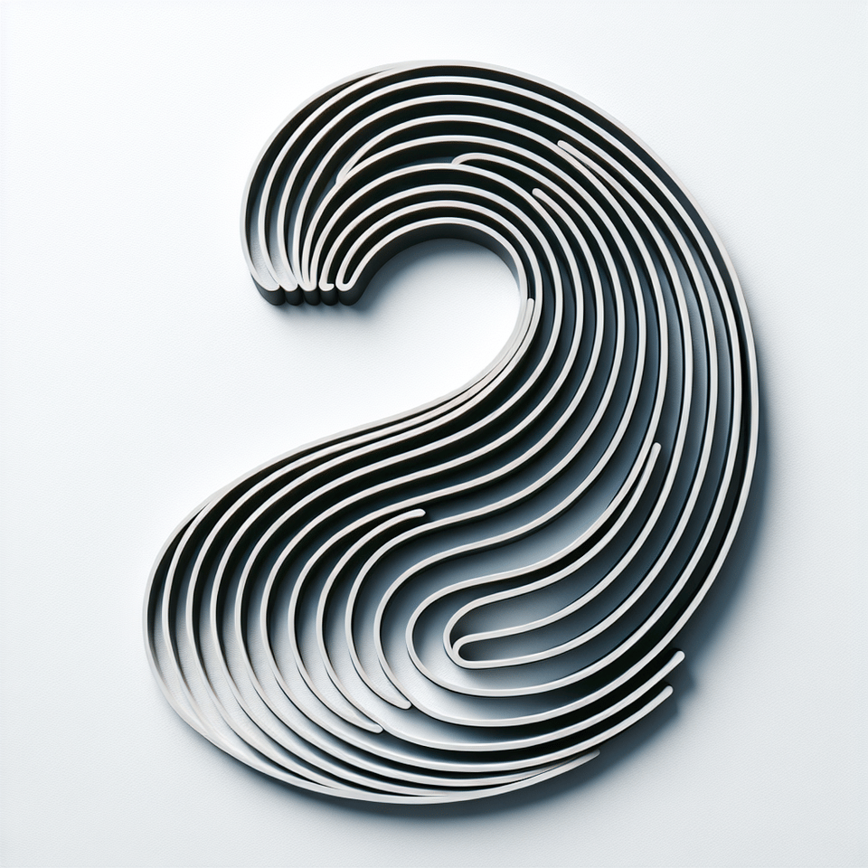 Draw a random curve that bends 15 times on an all-white background text effect image
