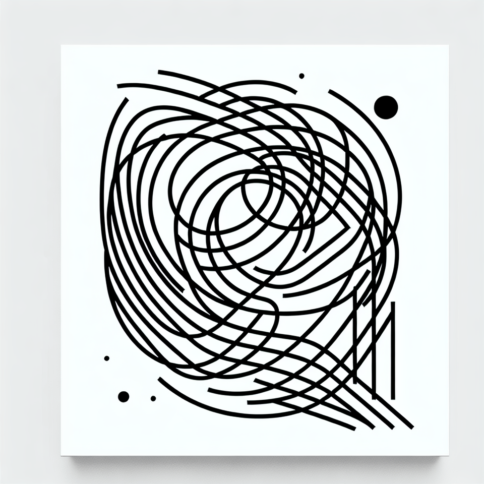 Draw a random graphic that bends 15 times on an all-white background text effect image