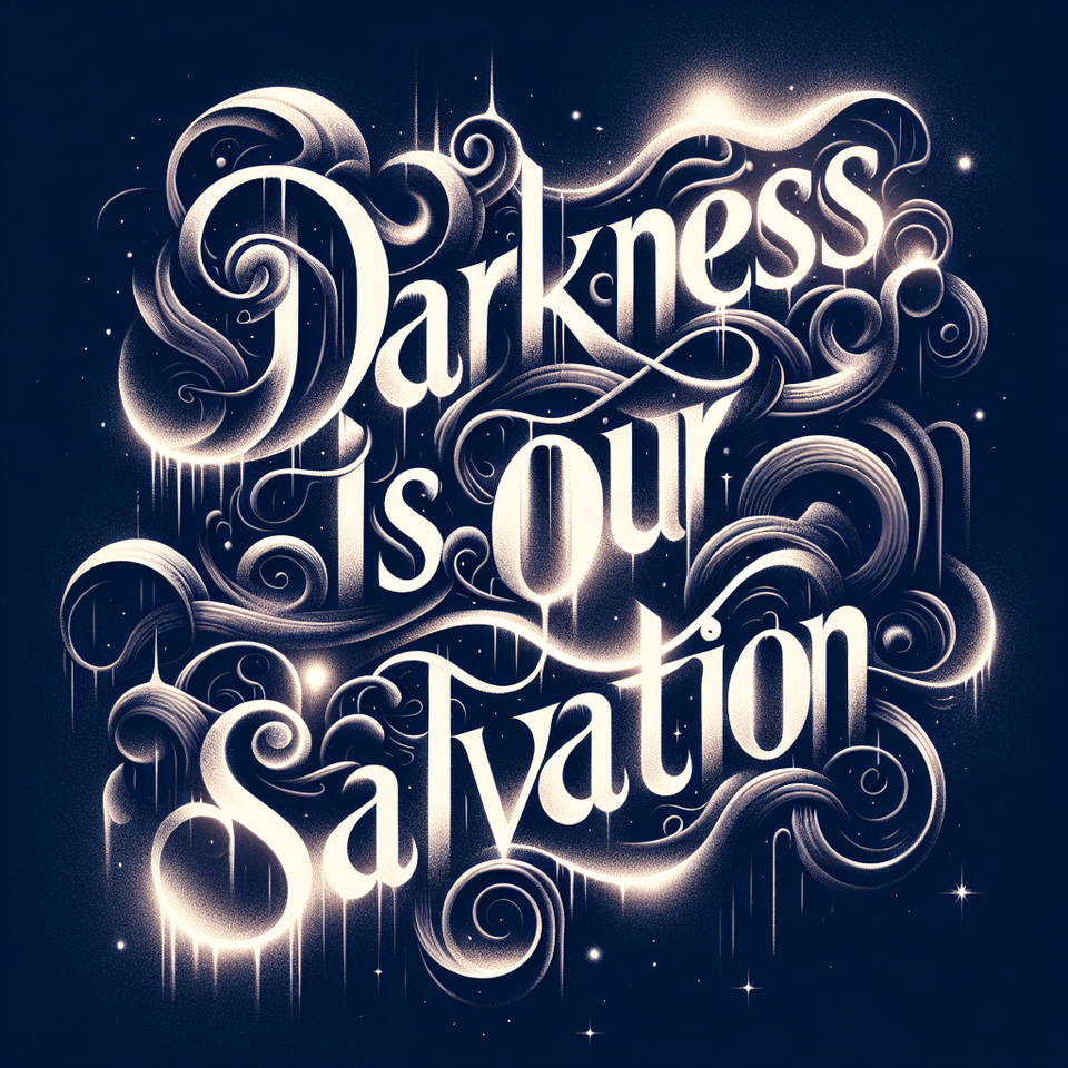Darkness is our salvation , typography text effect image