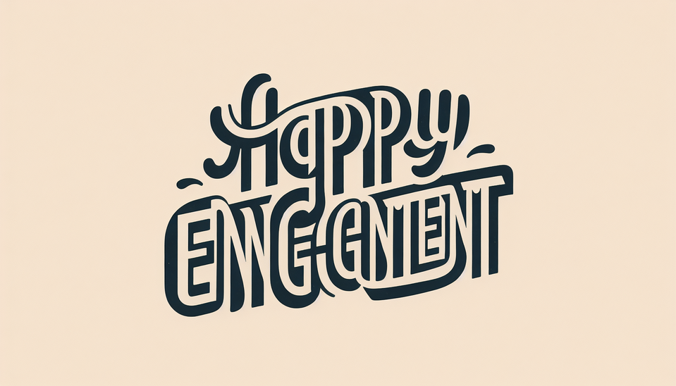 Happy Engagement headline png text effect image