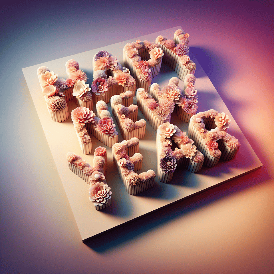 textHappy New Year three-dimensional, made of flower, gorgeous, with a light gradient background., photo text effect image