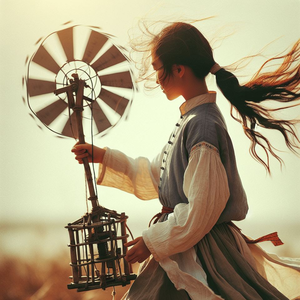 少女風吹風機 text effect image