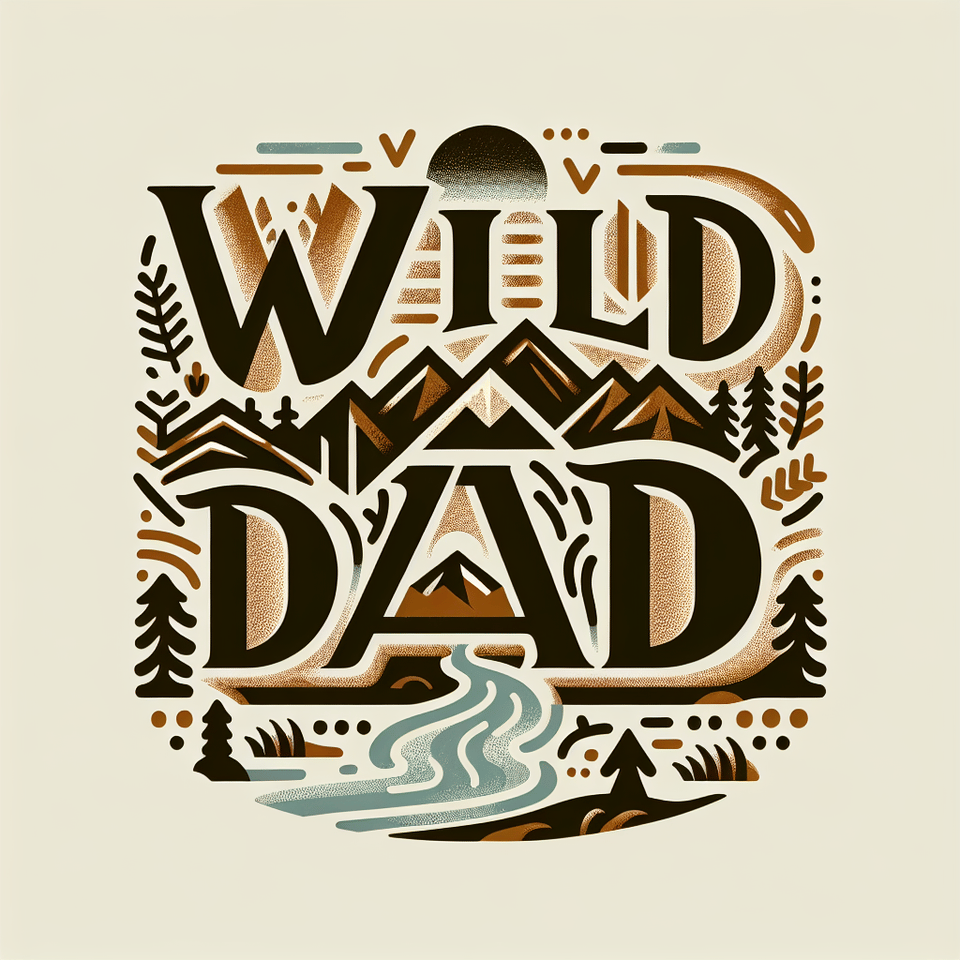 Wild Dad, illustration, cinematic, typography text effect image