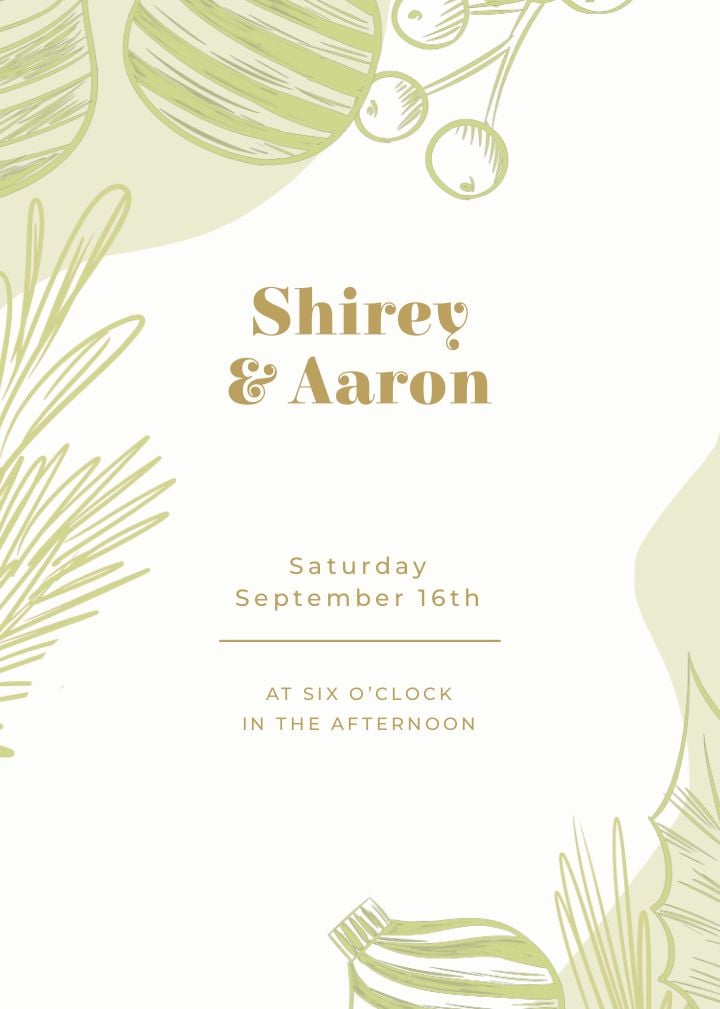 Joyful wedding invitation with vibrant green liquid template