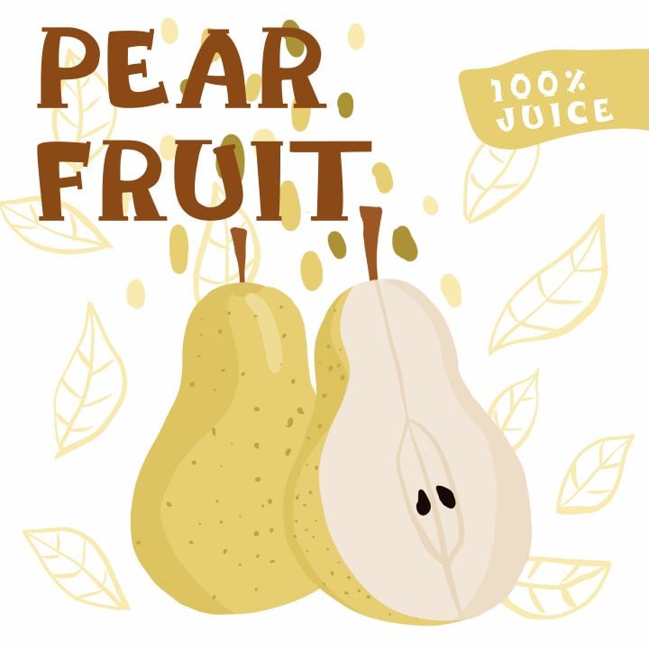 a crispy yellow pear fruit juice label