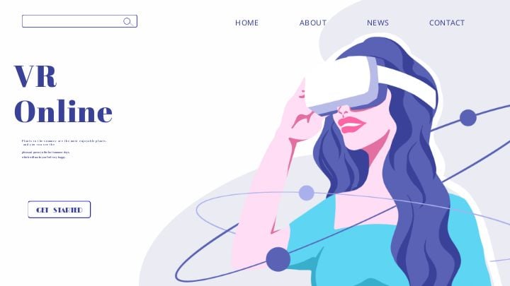a virtual reality technology landing page