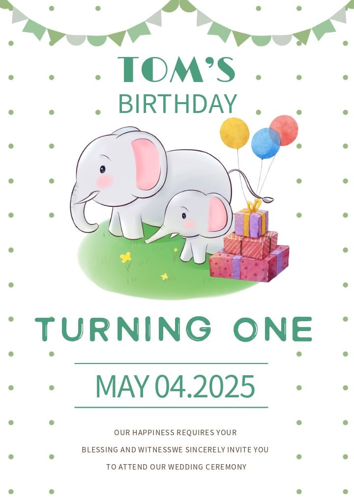 adorable and delightful 1st birthday celebration invite