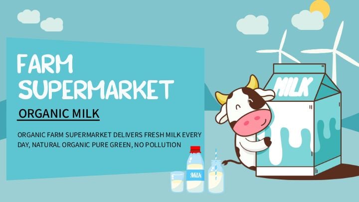 banner for organic food supermarket at the farm
