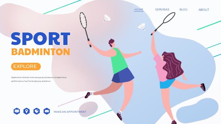 banner illustration for badminton sports landing page